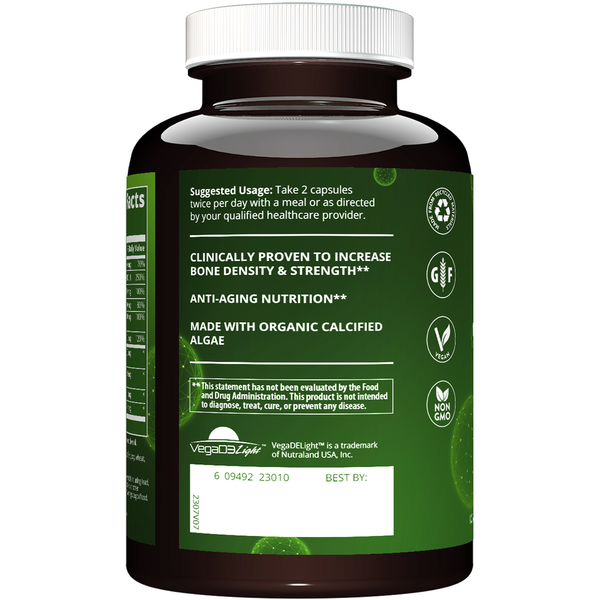 Vegan Bone Maximizer Supplement Facts Label