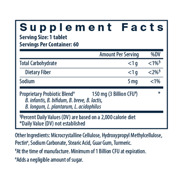 PRO-Bifido Supplement Facts Label