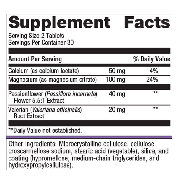 MyoCalm Plus Supplement Facts Label
