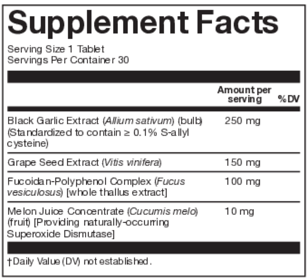 glyNOcalyx Supplement Facts Label