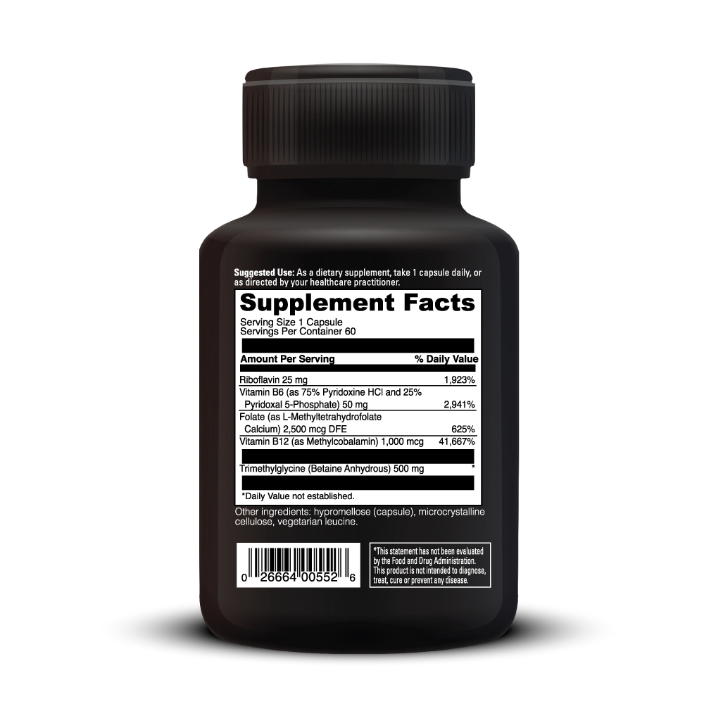 Methyl Benefits Supplement Facts Label
