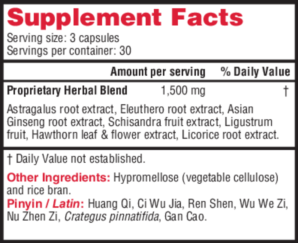 Astra C Supplement Facts Label