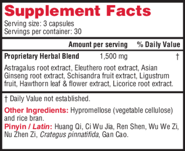 Astra C Supplement Facts Label
