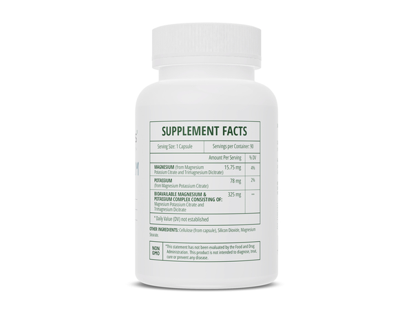 BACKORDER ONLY - Potassium+Mag Supplement Facts Label