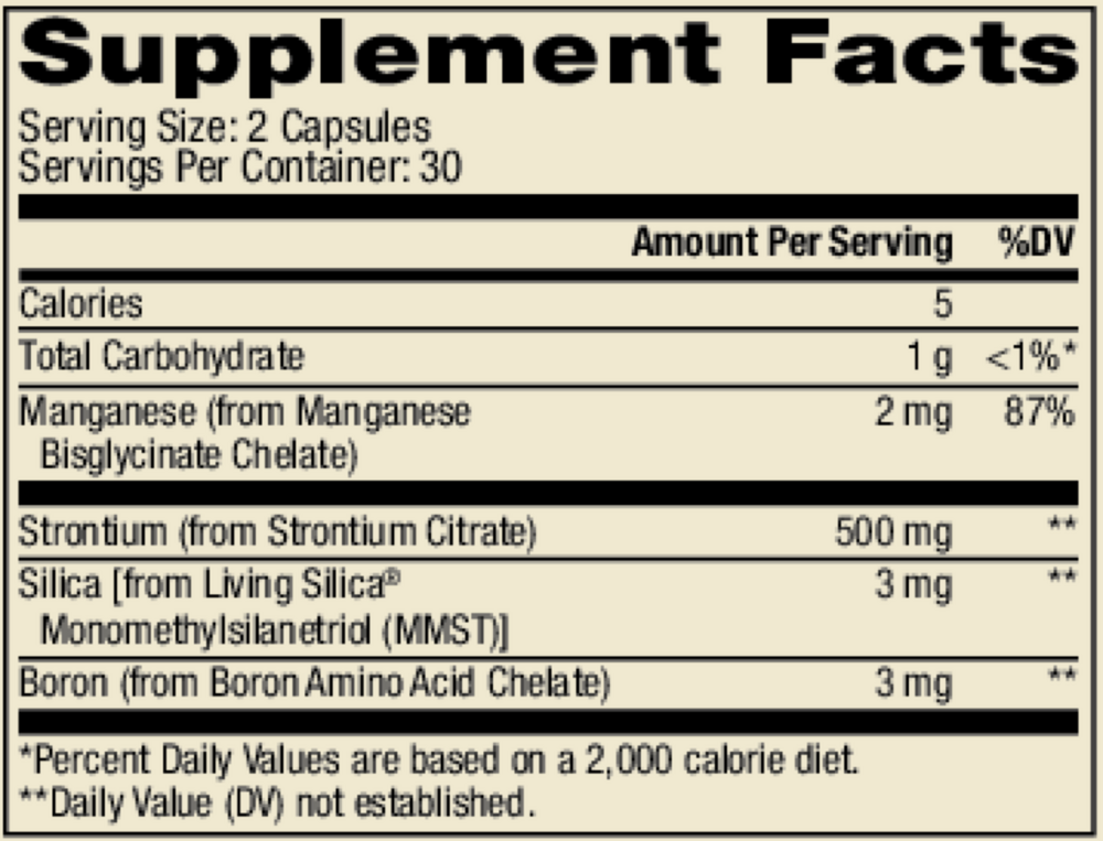 Bone Support Supplement Facts Label