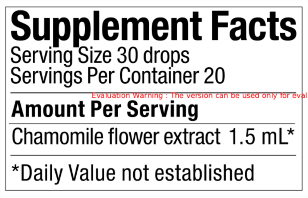 Babuna Supplement Facts Label