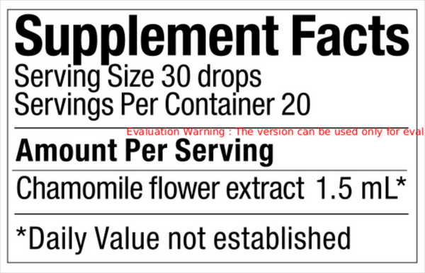 Babuna Supplement Facts Label