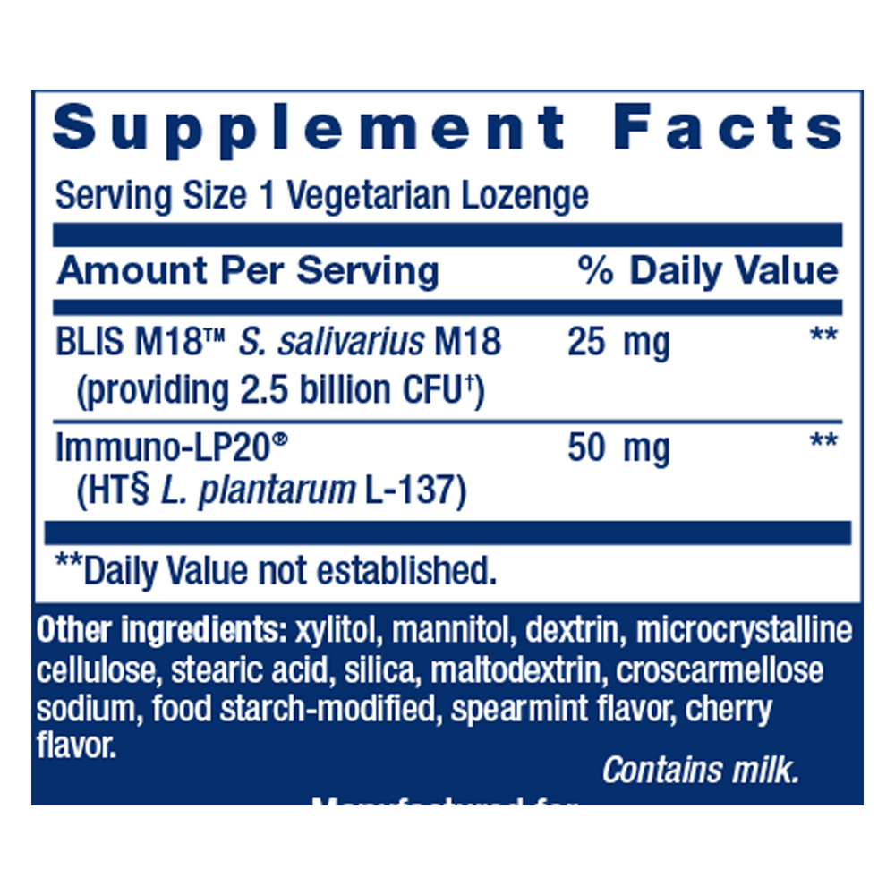 FLORASSIST® Oral Hygiene Supplement Facts Label