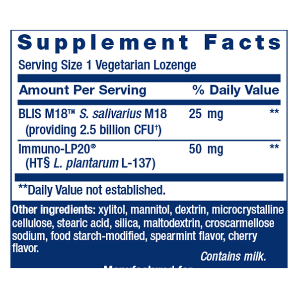 FLORASSIST® Oral Hygiene Supplement Facts Label