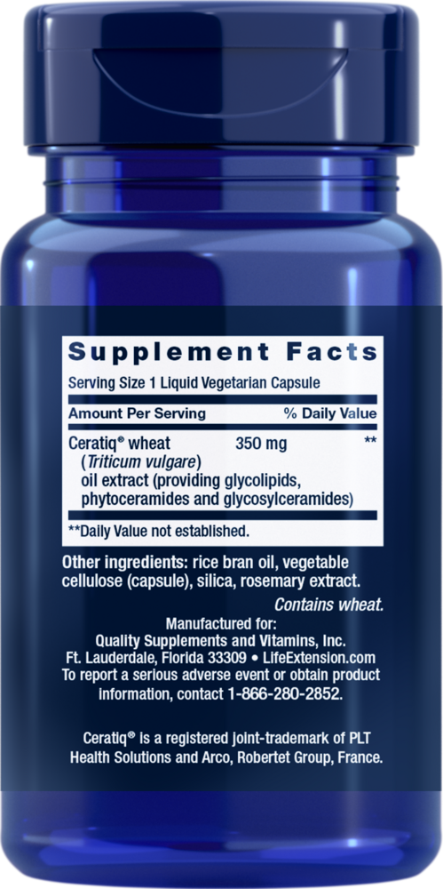 Skin Restoring Ceramides Supplement Facts Label