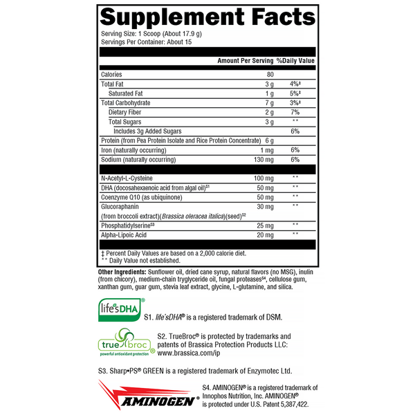 BrainSustain™ for Kids Vanilla Delight Supplement Facts Label