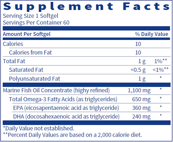Eicosamax TG Liquid Supplement Facts Label