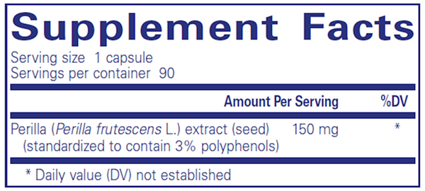 Perilla extract Supplement Facts Label