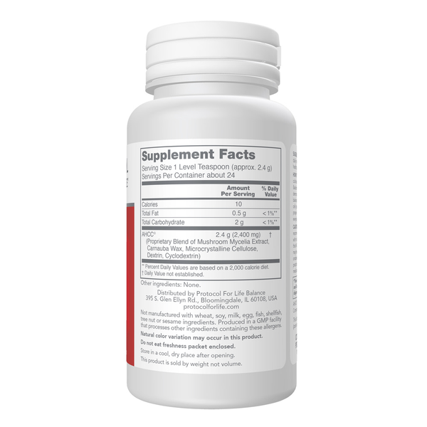 AHCC Powder Supplement Facts Label