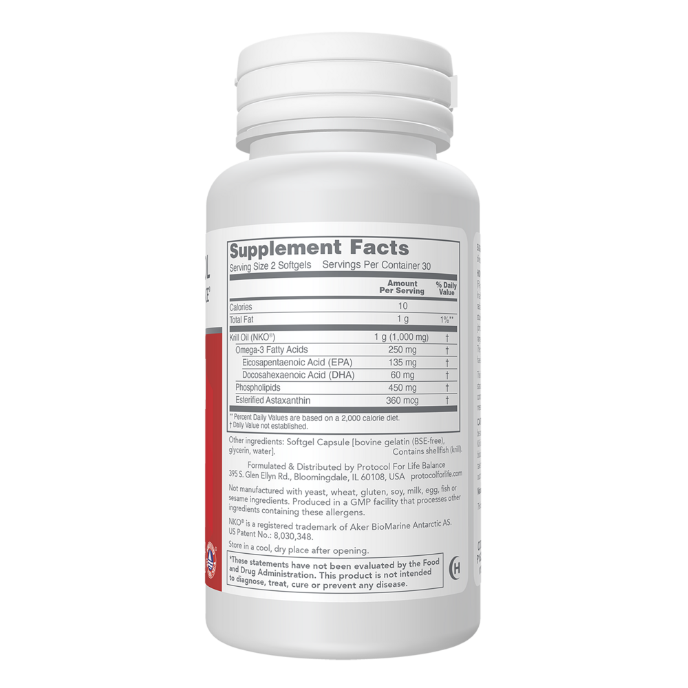 Krill Oil Supplement Facts Label