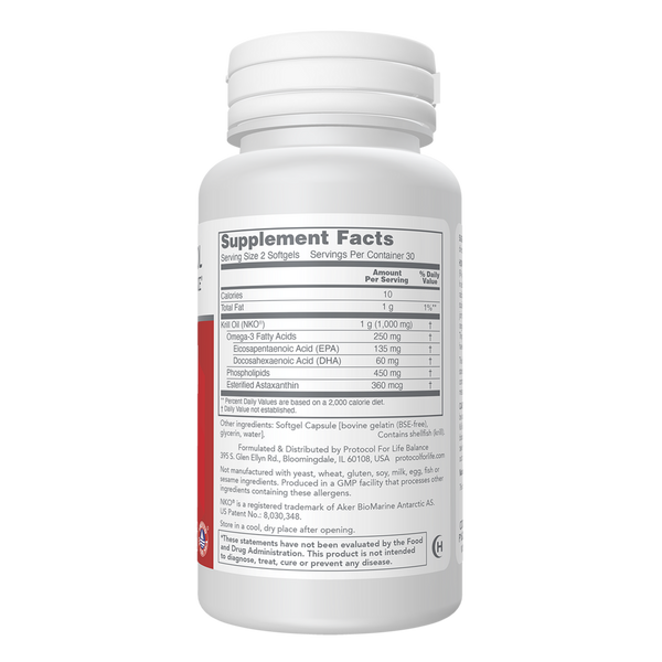 Krill Oil Supplement Facts Label