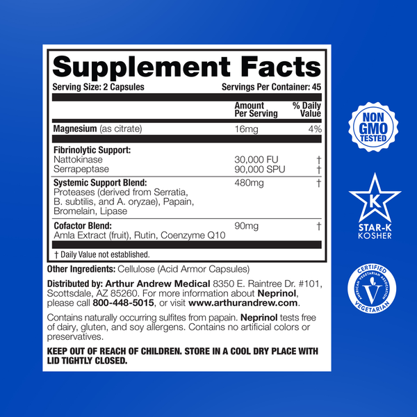 Neprinol AFD Supplement Facts Label