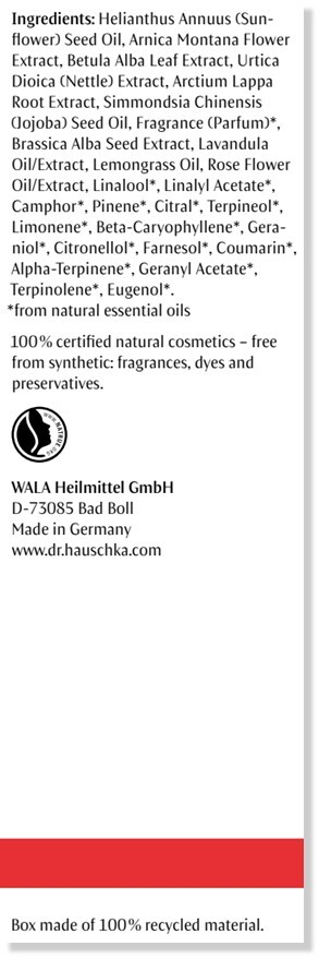 Birch Arnica Energizing Body Oil Supplement Facts Label