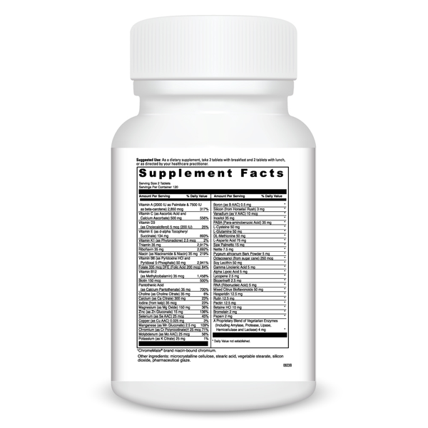 Spectra Man Supplement Facts Label