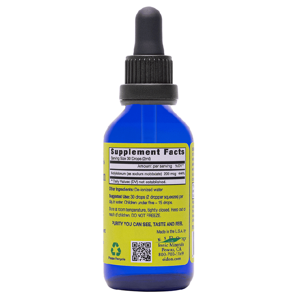Molybdenum Liquid Supplement Facts Label