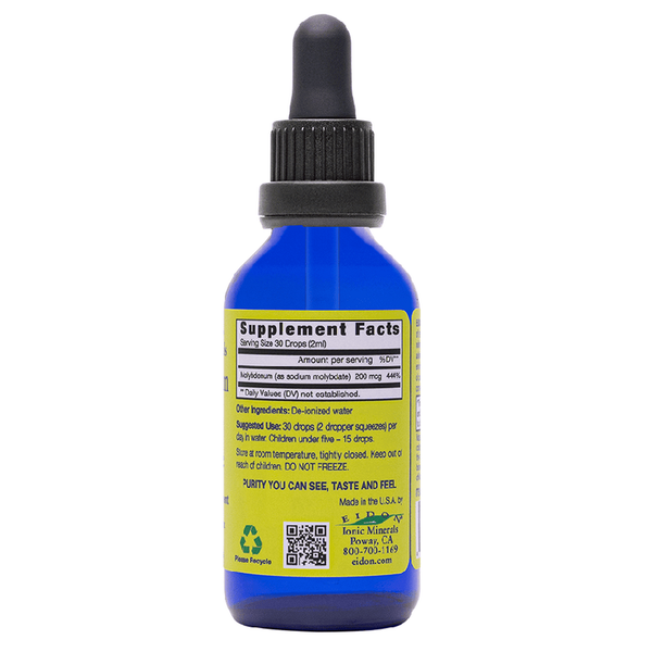 Molybdenum Liquid Supplement Facts Label