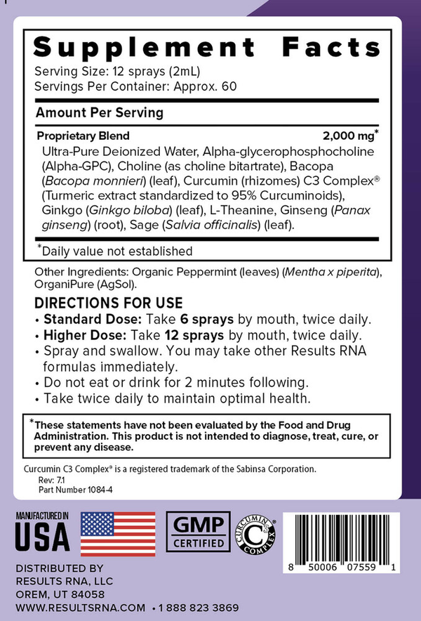 ACN Neuro Extra Strength Supplement Facts Label