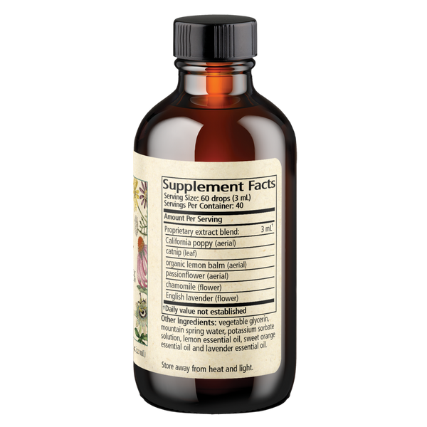 Herbal Zen (Formerly Kalmerite Glycerite) Supplement Facts Label