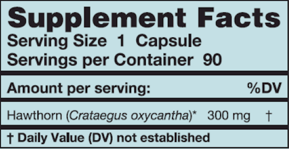 Hawthorne Supplement Facts Label