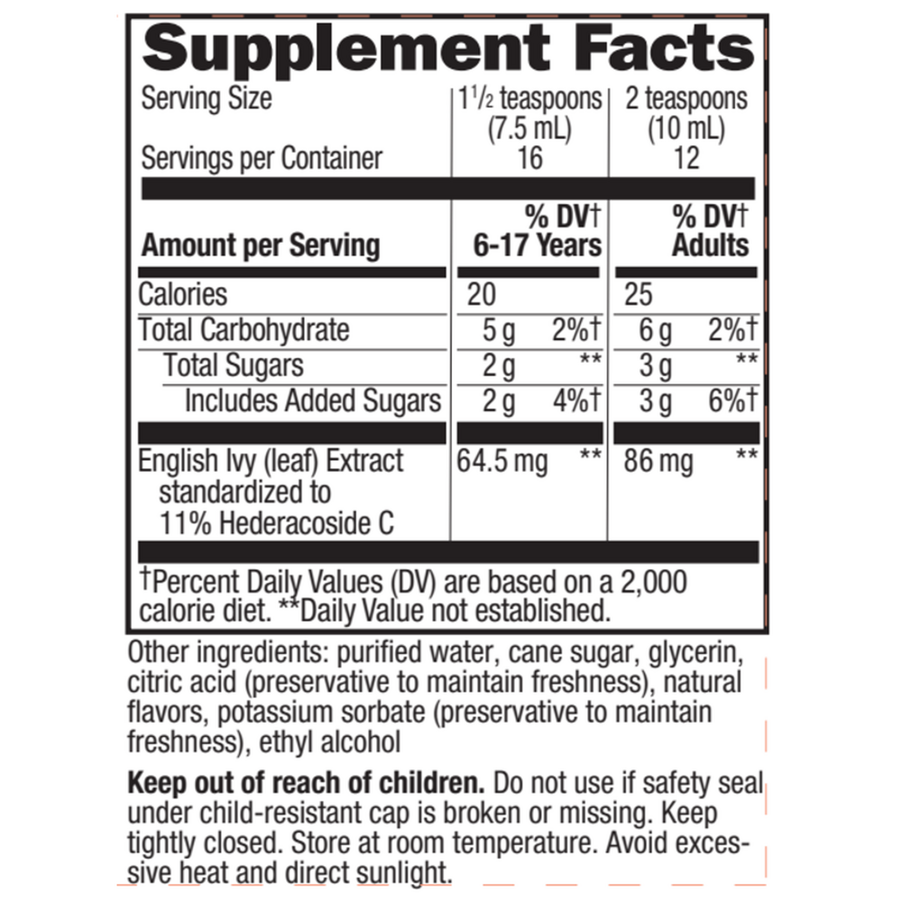 Bronchial Soothe* Supplement Facts Label
