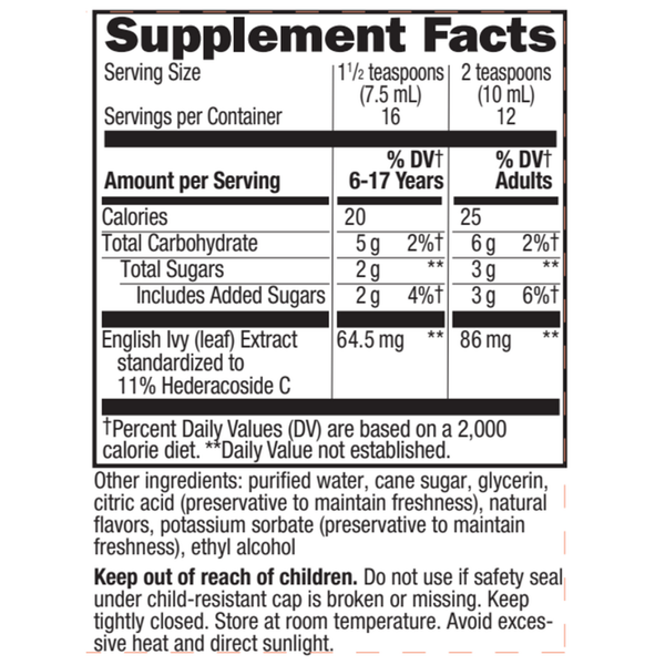 Bronchial Soothe* Supplement Facts Label