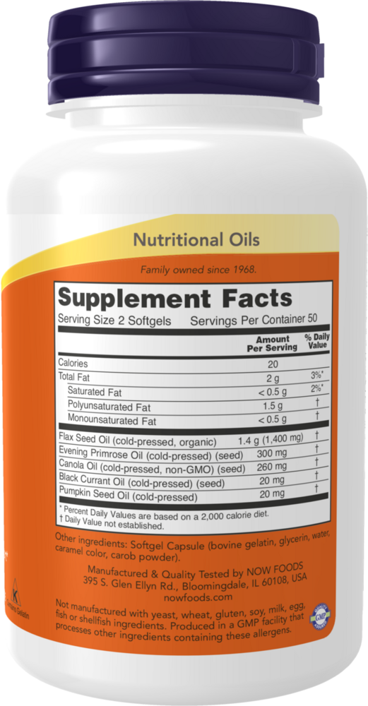 Omega 3-6-9 1000 mg - 250 Softgels Supplement Facts Label
