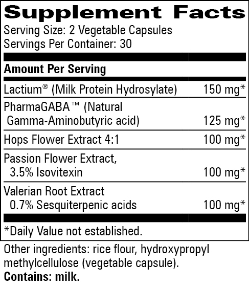 GABA-Val Supplement Facts Label