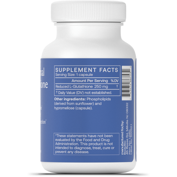 Liposomal Glutathione Supplement Facts Label