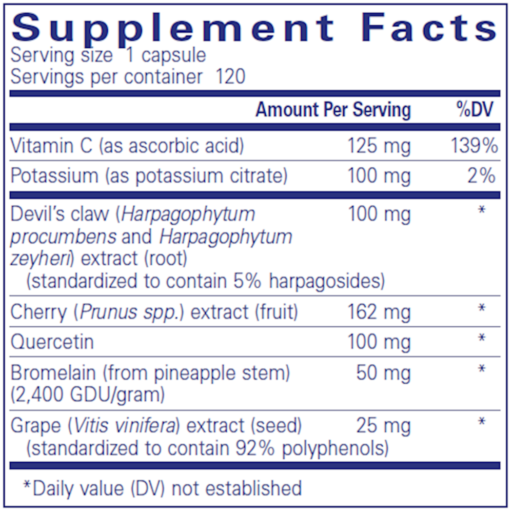 Uric Acid Formula Supplement Facts Label