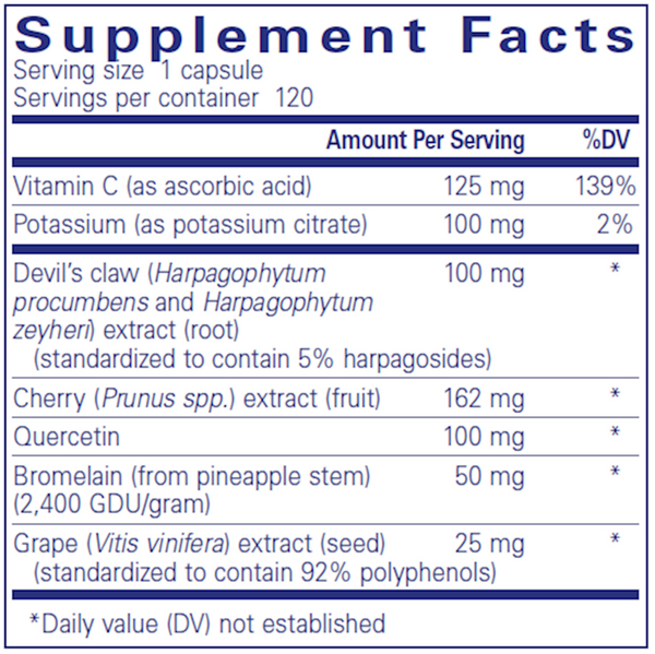 Uric Acid Formula Supplement Facts Label