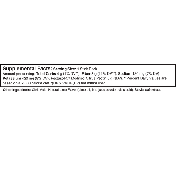 Pectasol Stick Packs Supplement Facts Label