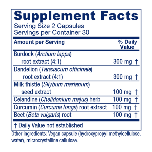 Hepafem Supplement Facts Label