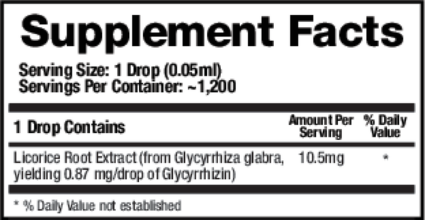 Licorice Root Supplement Facts Label