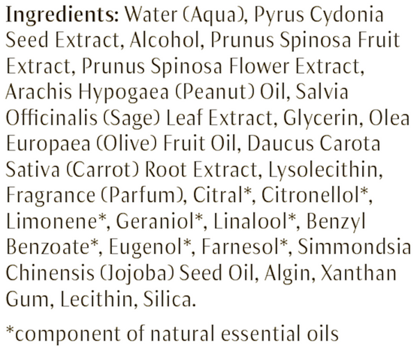 Quince Hydrating Body Milk Supplement Facts Label