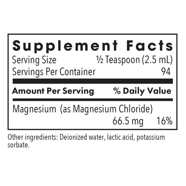 Solution of Magnesium Supplement Facts Label