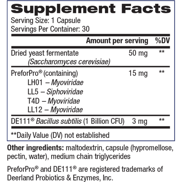 PowerBiotic Supplement Facts Label