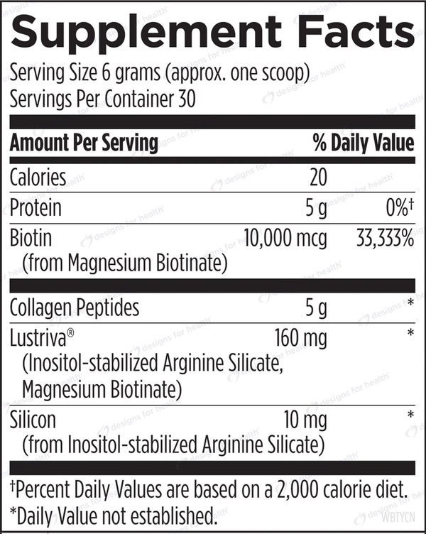 Whole Beauty Collagen Supplement Facts Label