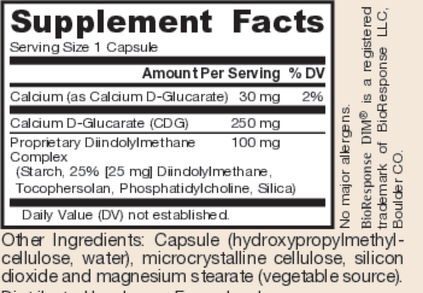 DIM + CDG Supplement Facts Label