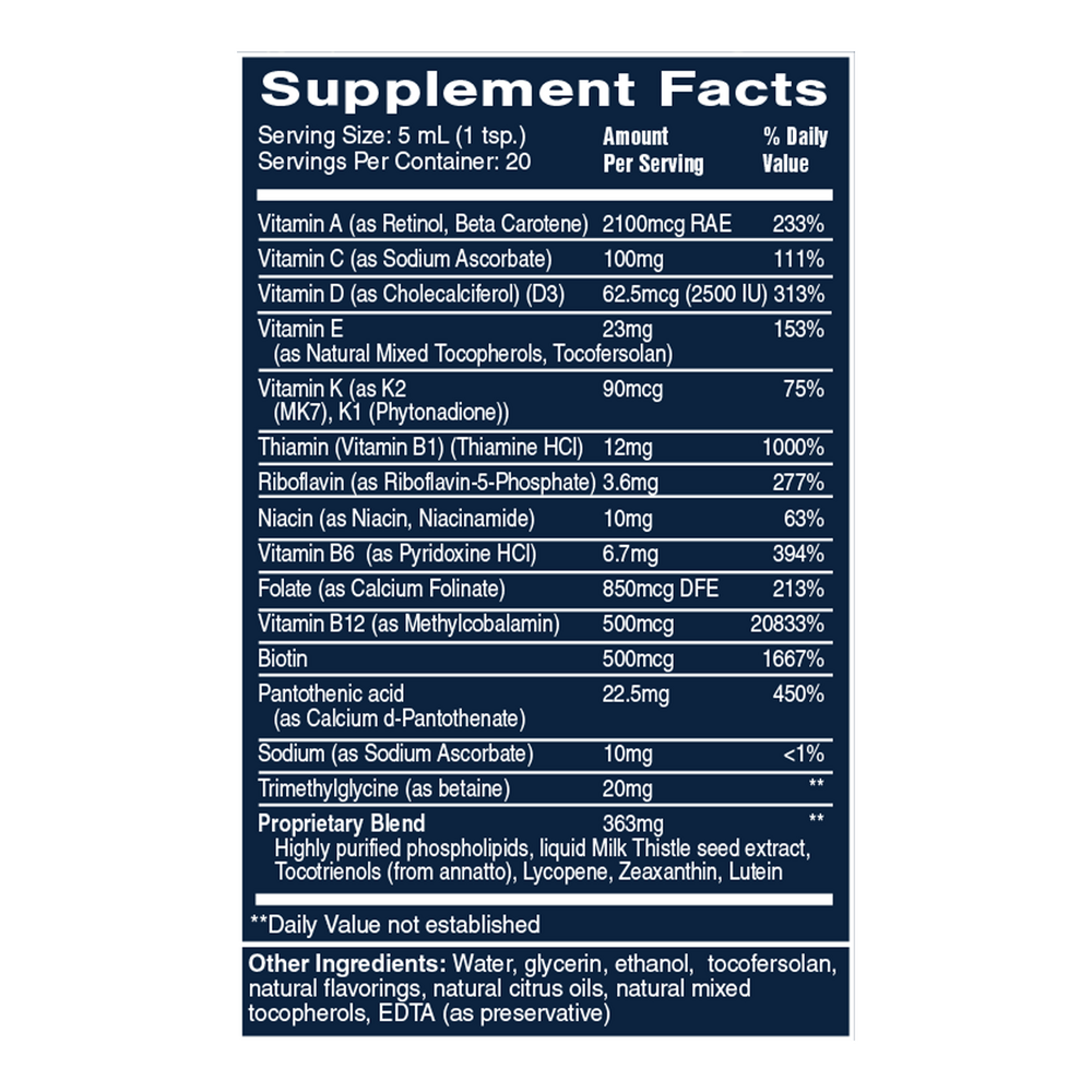 Ultra Vitamin® Supplement Facts Label