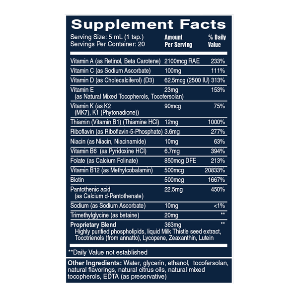 Ultra Vitamin® Supplement Facts Label
