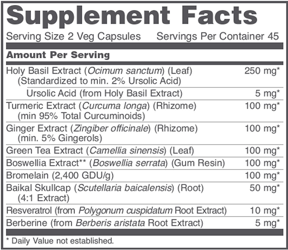 D-Flame Supplement Facts Label