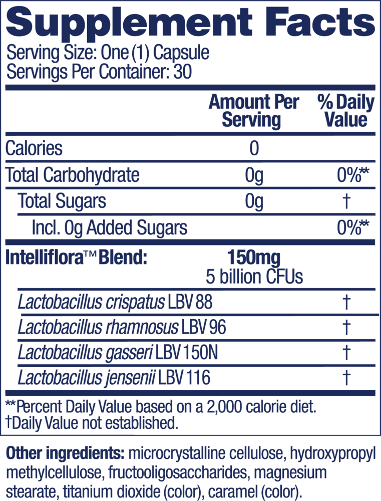 Azo Complete Feminine Balance Supplement Facts Label