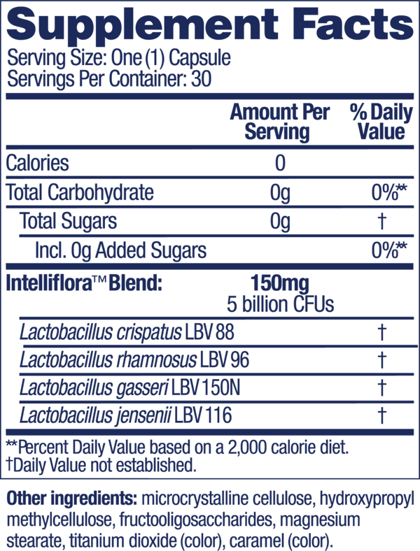 Azo Complete Feminine Balance Supplement Facts Label
