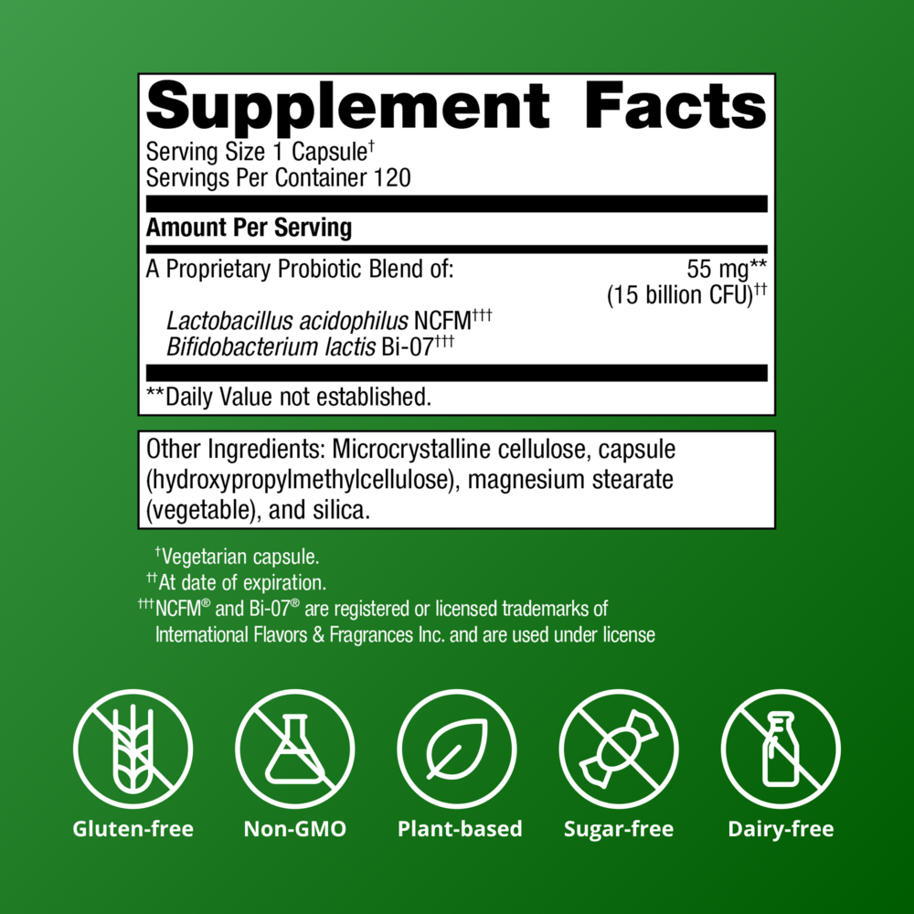 UltraFlora Balance Supplement Facts Label
