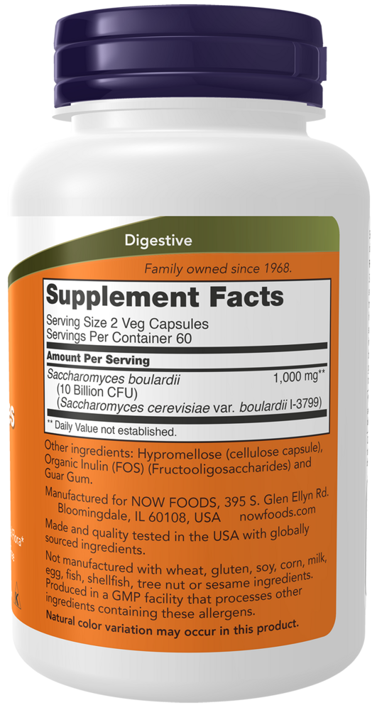 Saccharomyces Boulardii Supplement Facts Label